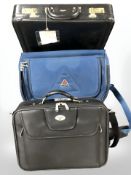 Three Antler luggage cases to include two shoulder bags and a lockable suitcase with combination.
