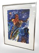 Continental School : Abstract figure, lithographic print, indistinctly signed, numbered 36/150,