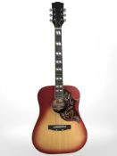 A Saxon Western model No. 821 acoustic guitar.