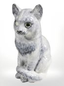 A Welsh studio pottery figure of a cat, height 26 cm.
