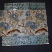 A college of antique glazed earthen ware tiles,