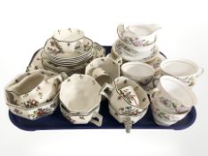 Twenty five pieces of Royal Doulton Old Leeds Sprays tea china and a further twenty pieces of