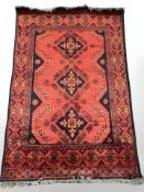 A Turkoman rug, Afghanistan, 154 cm x 101 cm.