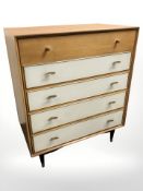 A Wrighton teak five drawer chest,