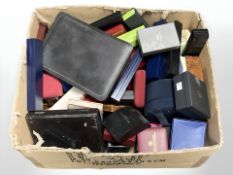 A large box of vintage and modern jewellery boxes etc