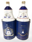 Two Royal commemorative Bell's whisky decanters, Princess Beatrice 1988 and Princess Eugenie 1990,
