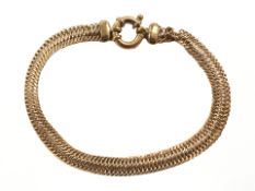 A 9ct yellow gold bracelet, length 21 cm. CONDITION REPORT: 7.