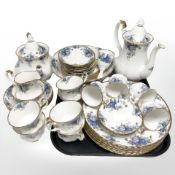 Approximately forty one pieces of Royal Albert Moonlight Rose tea and dinner porcelain.