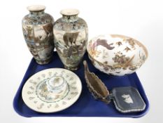 A pair of 20th century Japanese Satsuma earthenware vases,