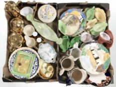 Various ceramics including Maling gondola dish, cottage ware ceramics, Imari jugs,