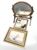 A mahogany dressing table mirror,