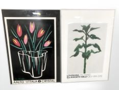 An Aalto Iittala crystal advertising poster, 101 cm x 70,