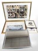 A group of pictures and prints, including Tom MacDonald print of Gateshead Millenium Bridge, etc,