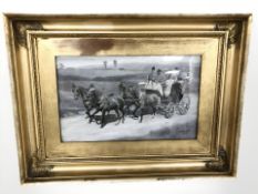 Frank P Stonelake (1879-1929) Figures in a horse-drawn carriage, watercolour, signed and dated '98,