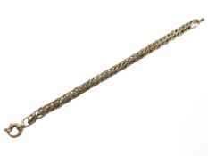 A 9ct yellow gold flat link bracelet, length 19.5 cm CONDITION REPORT: 8.5g.