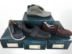 Four pairs of ladies Hotter shoes, two size 6.5, others size 7.