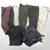 Several pairs of gents trousers, various brands and sizes.