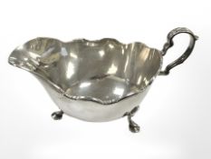 A silver sauce boat, Sheffield 1942. CONDITION REPORT: 136.