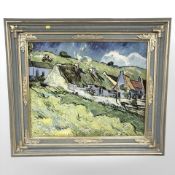 An Artagraph edition after Van Gogh, houses on a hillside, 71 cm x 59 cm.