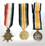 A World War I medal trio awarded to 11772 PTE S. Briscoe, Liverpool Regiment.
