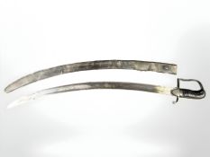 A 1796 pattern Light Cavalry trooper's sword, in scabbard, total length 85 cm.