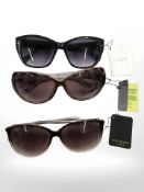 Three pairs of Ted Baker glasses, each new with tags.