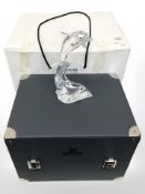 A Swarovski crystal figure modelled as a dolphin on the crest of a wave, height 21 cm,