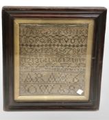 A Regency tapestry sampler, dated 1819.