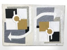 Ken Stewart : Abstract oil on panel, 92 cm x 61 cm.