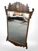 A Chippendale style mahogany mirror, 58 cm x 99 cm.