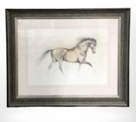 A pair of contemporary signed colour prints depicting horses, in contemporary frames,
