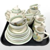 A Honeydew pattern coffee set and part tea set.