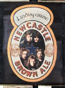 An original Lindisfarne Newcastle Brown Ale poster, circa 1970s.