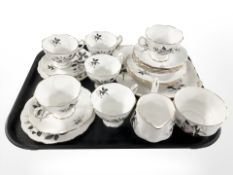 A twenty one piece Royal Albert Queens Messenger tea set.