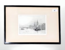 Rowland Langmaid (British, 1897-1956) : Westminster, drypoint etching, signed in pencil,