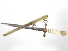 A German Third Reich WKC Kreigsmarine naval officer's dagger by WKC, with etched blade,