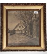 ** Podmore : Study of a White House and Trees, pastel, signed in pencil, 36 x 30 cm, framed.