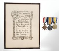 A World War I medal trio awarded to T4- 040631 DVR J Hay A.S.