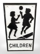 A 'children playing' sign.