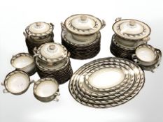 Noritake : Fifty seven pieces of gilt-rimmed dinner ware with dinner ware, finished in cream,