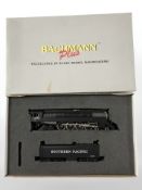 A Bachmann Plus HO scale model 4-8-4 'Black & Silver War Baby' Southern Pacific locomotive engine.