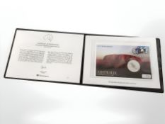 A Westminster issue Australia limited edition commemorative Kookaburra silver coin cover (1 oz fine