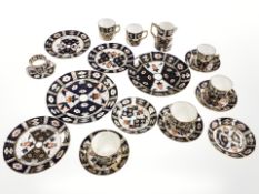 A group of early Derby porcelain in the Imari palette.