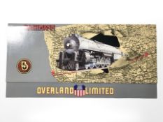 A Bachmann HO scale Overland Limited Greyhound steam engine.
