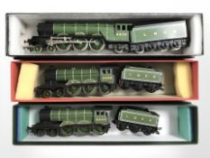 Three Hornby HO gauge locomotive engines, 8544, 8556 and 4472 LNER.