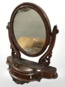 A 19th century mahogany dressing table mirror,