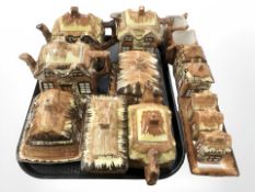 A group of Price Kensington cottage ware teapots, cruets, etc.