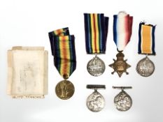 A group of First World War medals to include 1914-15 Star,