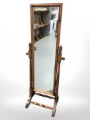 A pine cheval mirror, height 147 cm.