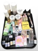 A group of new retail stock cosmetics to include cleansing foam, creams, rosehip oil, nail polish,